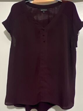Puritan Plum Short-Sleeve V-Neck Blouse - Plum